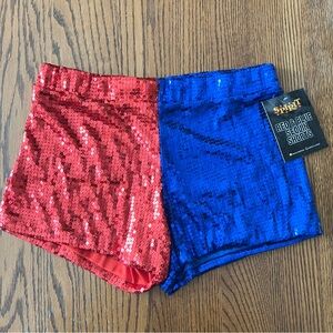 NWT Red & Blue Sequin Shorts